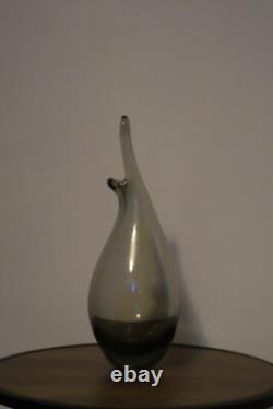Danish Modern Smoke Glass Duckling Swung Vase by Per Lutken Holmegaard MCM