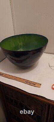 Danish large hand blown bowl art glass