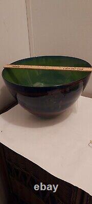 Danish large hand blown bowl art glass