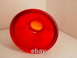 Dartington Flame Red Art Glass Short Shouldered Cased Collared Top Vase D18