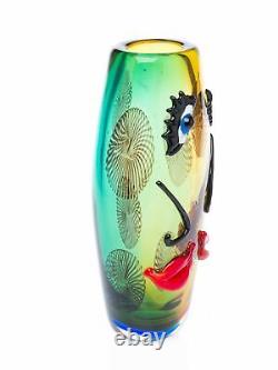 Decorative table vase face design italian murano style glass