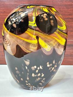 Designer Vintage Art Glass Vase 10.5