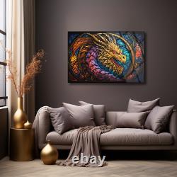 Dragon Wall Art, Tempered Glass Art, Glass Printing Stained Glass Wall Art