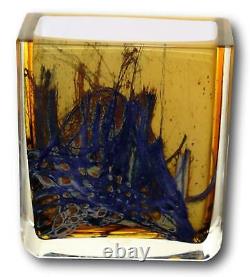 EXBOR Art Glass Vase 5 1/4 Tall CZECH Glass Pavel HLAVA 1960's