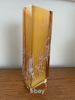EXBOR Art Glass Vase 9 Tall CZECH Glass Pavel HLAVA 1970s