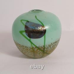 Early 1987 NORMAN STUART CLARKE Iridescent Kimono Silk Small Glass Vase Signed