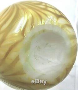 Early Charles Lotton Iridescent Art Glass Lincoln Drape Vase- Signed Dated 1977