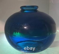 Early Cobalt Blue Mdina Glass Globe Vase