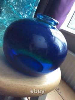 Early Cobalt Blue Mdina Glass Globe Vase