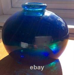 Early Cobalt Blue Mdina Glass Globe Vase