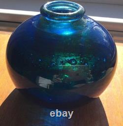 Early Cobalt Blue Mdina Glass Globe Vase