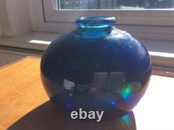 Early Cobalt Blue Mdina Glass Globe Vase