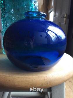 Early Cobalt Blue Mdina Glass Globe Vase