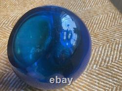 Early Cobalt Blue Mdina Glass Globe Vase