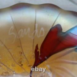 Early Exciting Signed MAGIC SANDS GLASS STUDIO Peter Vizzusi Red Dot Vase
