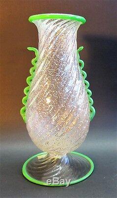 Early & Rare FRATELLI TOSO Italian Art Glass Vase c. 1930 antique Art Deco