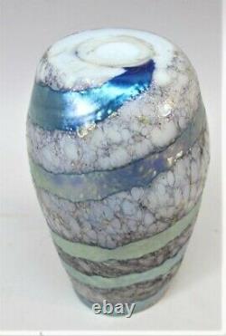 Early Signed CHARLES LOTTON LAVA Art Glass Vase c. 1977 American vintage