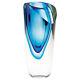 Elegant Modern Murano Style Art Glass Decorative Azure Art Glass Vase, 9 Inches