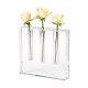 Elegant And Modern Art Glass Decorative Triple Play Bud Vase, 7x7x1.5 Inches