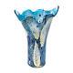 Elegant And Modern Royalty Art Glass Decorative Vase For Home Decor Blue, 17