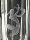 Elis Bergh Art Deco 1937 Swedish Glass Vase Etched Nude Lady Elis Bergh Signed