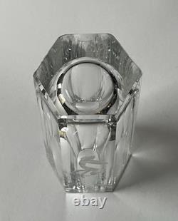 Elis Bergh Art Deco 1937 Swedish Glass Vase Etched Nude Lady Elis Bergh Signed