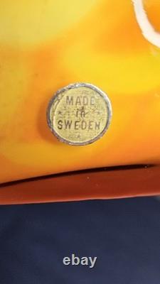 Elme Glasbruk Mid Century 1960s Swedish Art Glass Vase By Carl-Olof Borgarp