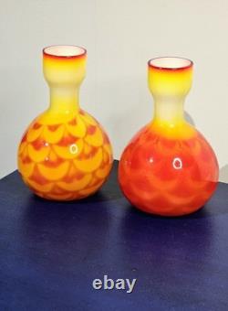 Elme Glasbruk Mid-Century Modern Art Glass Vases Designed By Carl-Olof Borgarp