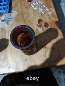 Emile Galle Glass Vase, Vintage, Engraved Two Tone, Mountainous Finish