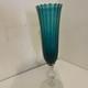 Empoli Italy Vintage Turquoise Art Class Base White Ring Stem 16.5'