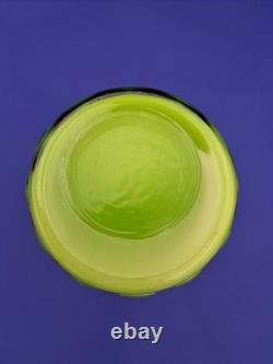 Empoli Lime Glass Vase 1960s Vintage Bull Eye MCM Décor