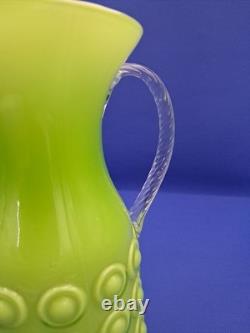 Empoli Lime Glass Vase 1960s Vintage Bull Eye MCM Décor
