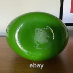 Empoli cased glass lime green large Italian glass pitcher, Jug