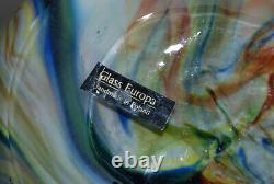 Europa Multi Colored Studio Art Glass Vase Hand Made Blown Portugal 14 Tall