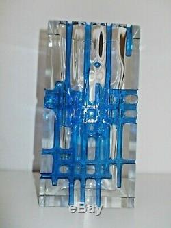 Exbor Novy Bor Ladislav Oliva Glas Art Glass Vase Czech 60s H 21 cm 2,1 Kg RAR
