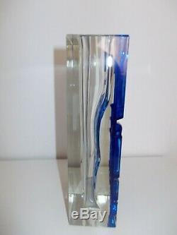Exbor Novy Bor Ladislav Oliva Glas Art Glass Vase Czech 60s H 21 cm 2,1 Kg RAR