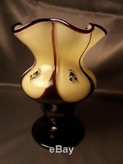 Exceedingly Rare Hans Bolek Loetz Cameo Art Deco Nouveau Tango Pedestal Vase