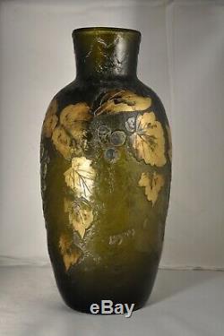 Exceptionnel Vase Signe Legras Pate Verre Art Nouveau Antique Signed Cameo Glass