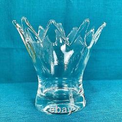 Exquisite Hand-Blown Belgian Art Glass Vase Signed by Gommaire Cleybergh Lotus