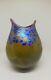 Exquisite Norman Stuart Clarke Iridescent Art Glass Vase Signed And Dated 1985
