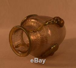 Exquisite Rare Loetz Art Glass Irridescent Gold Nautilus Vase