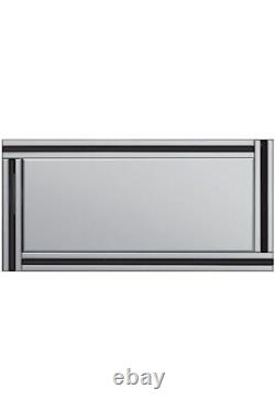 Extra Large Black & Silver Wall Mirror Full Length Art Deco 5Ft9x2Ft9 174 X 85cm