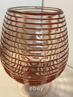 Extremely Rare Red On Clear 60s Empoli Art Glass