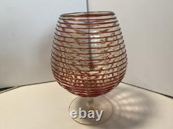 Extremely Rare Red On Clear 60s Empoli Art Glass