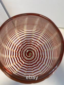 Extremely Rare Red On Clear 60s Empoli Art Glass