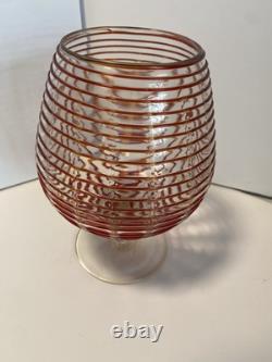 Extremely Rare Red On Clear 60s Empoli Art Glass