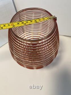 Extremely Rare Red On Clear 60s Empoli Art Glass