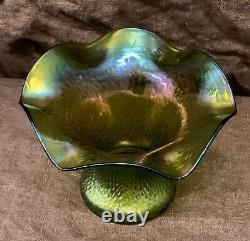 FABULOUS Antique Rindskopf 19th C. Iridescent Art Glass Sweet Pea Vase NICE
