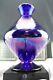 Fenton Art Glass 2005 Dave Fetty Sample Vase Hanging Hearts Iridescent Purple