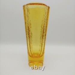 FIRE and LIGHT Aurora Vase 9 Citrus Yellow Recycled Art Glass Signed